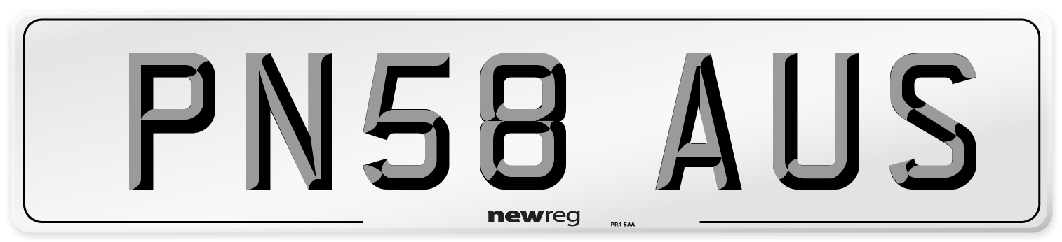 PN58 AUS Number Plate from New Reg